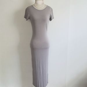Missguided Gray Bodycon Midi Dress
